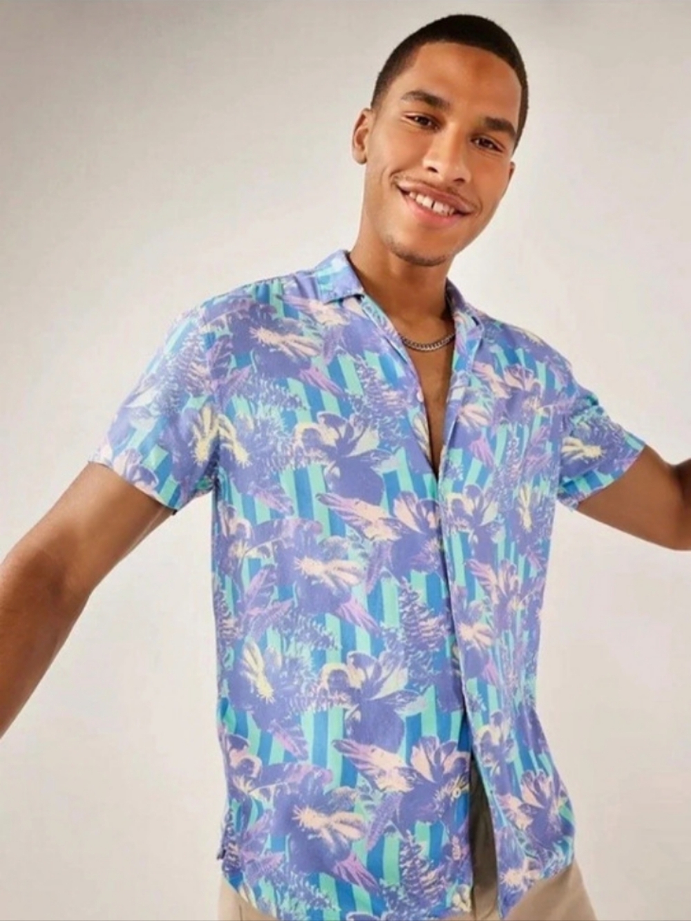 Chubbies The Sunday Linen Rayon Sunday Shirt Floral Short Sleeve Shirt Size